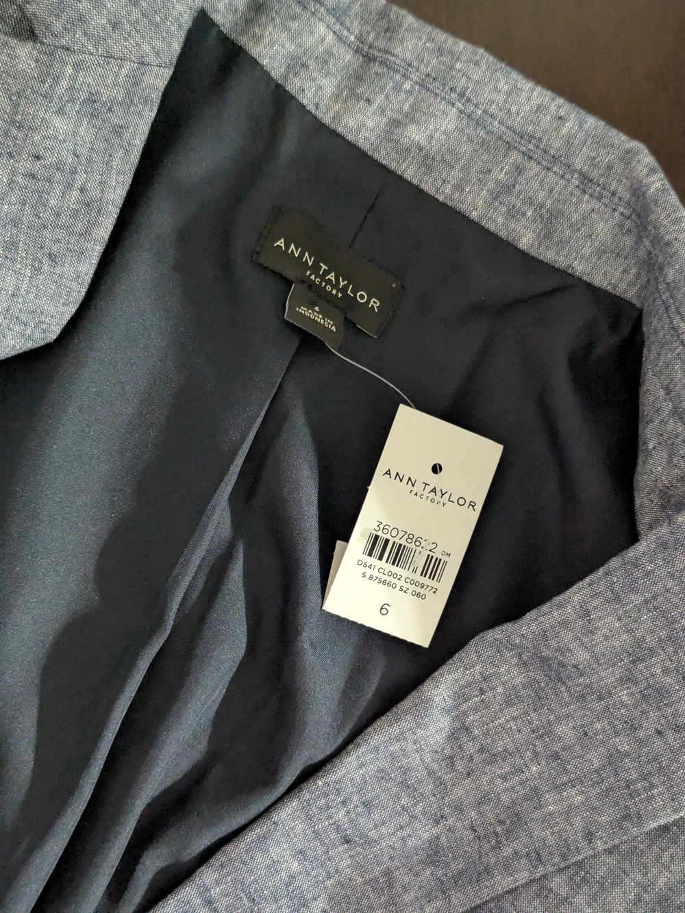 Ann Taylor Petite Heather Gray Single-Button Blazer
